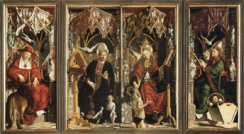 michael pacher altarpiece of the church fathers oil painting picture